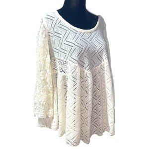 Free People Gracie Lace Open Back Knit Top NWT